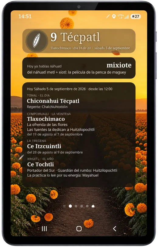 La lectura del día completa en la pantalla de inicio